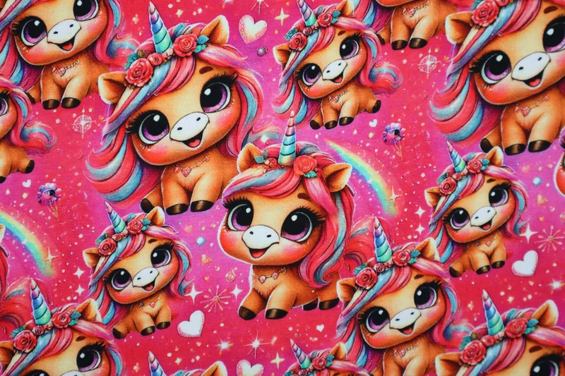 Baumwolljersey Digital Pinky Unicorn
