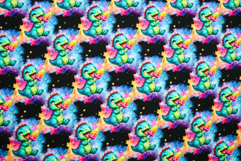 Baumwolljersey Digital Cute Dragon