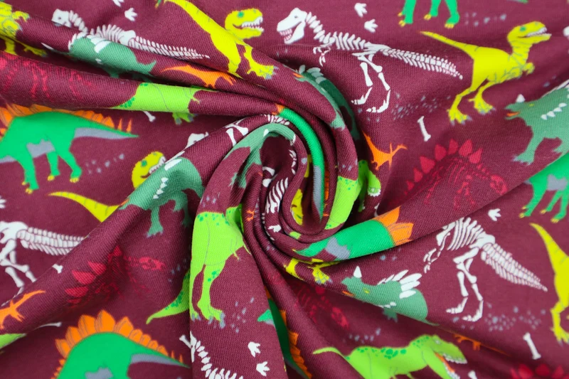 Baumwolljersey T-Rex World - bordeaux