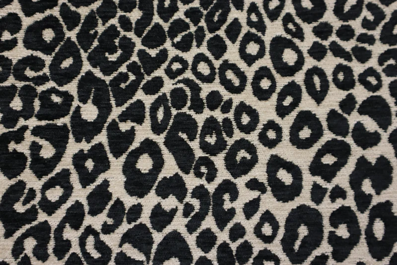 Chenille Dekostoff Wild Leo - schwarz/sand