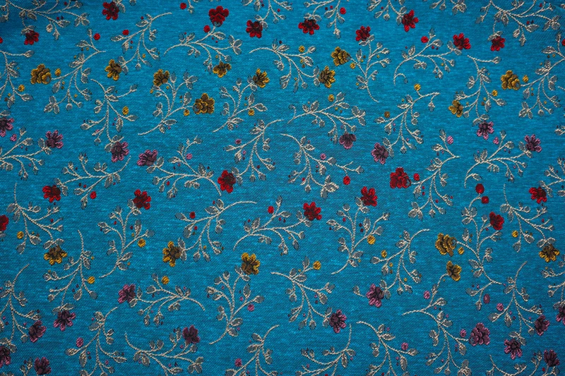 Deko/Bekleidungsstoff Blumenranken - türkis