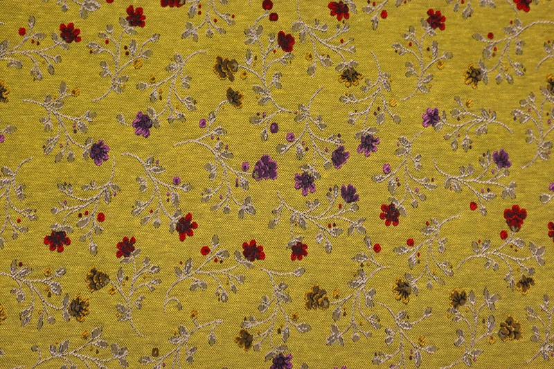 Deko/Bekleidungsstoff Blumenranken - gelb