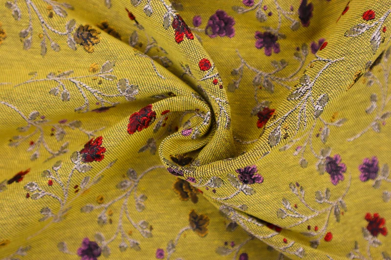 Deko/Bekleidungsstoff Blumenranken - gelb