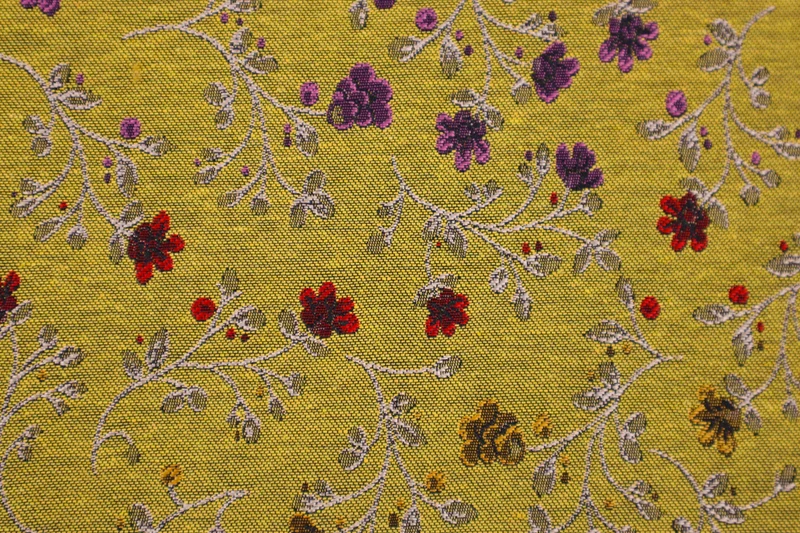 Deko/Bekleidungsstoff Blumenranken - gelb