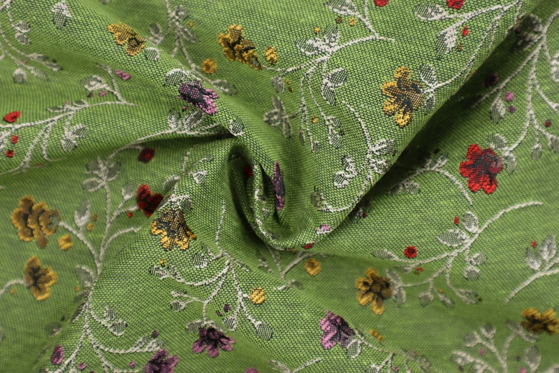 Deko/Bekleidungsstoff Blumenranken - khaki