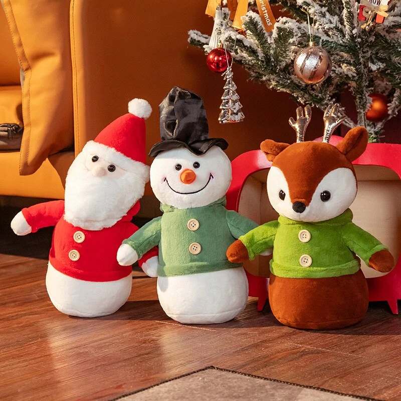 Weihnacht Stofftiere - zur Deko Geschenkidee Elch, Schneemann oder Weihnachtsmann ca. 40cm
