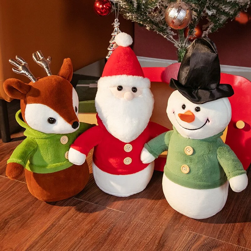 Weihnacht Stofftiere - zur Deko Geschenkidee Elch, Schneemann oder Weihnachtsmann ca. 40cm