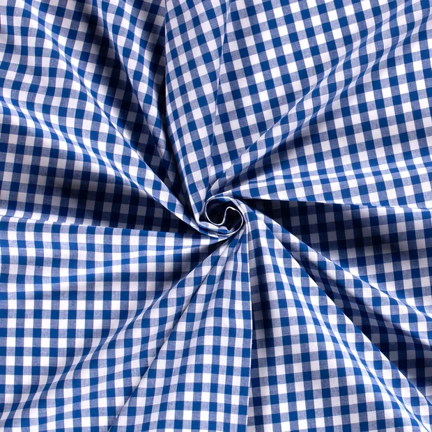 Baumwoll Cretonne Vichy Karo 10mm - 5027 royalblau