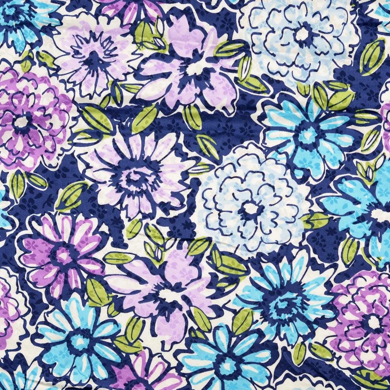 Polyester Stretch Satin Blütenmeer