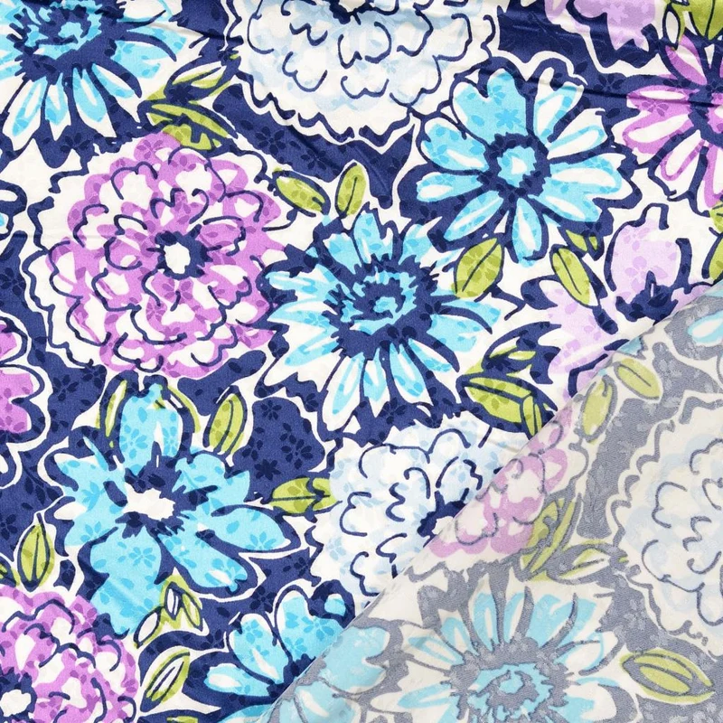 Polyester Stretch Satin Blütenmeer