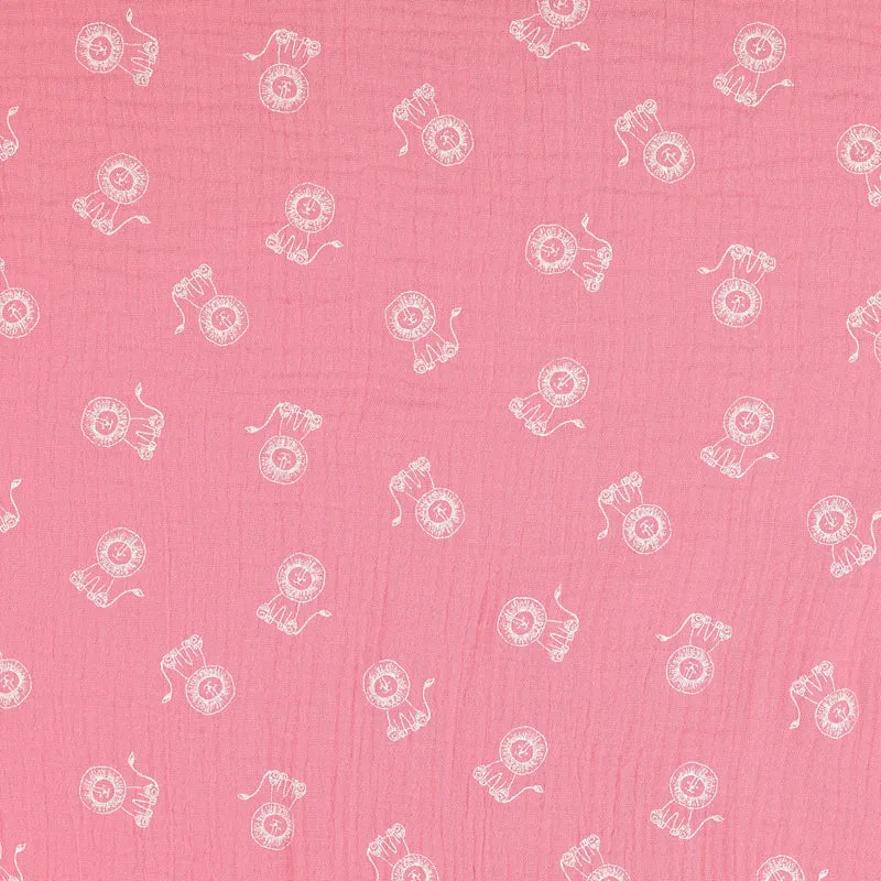 Double Gauze Musselin Löwen - rosa