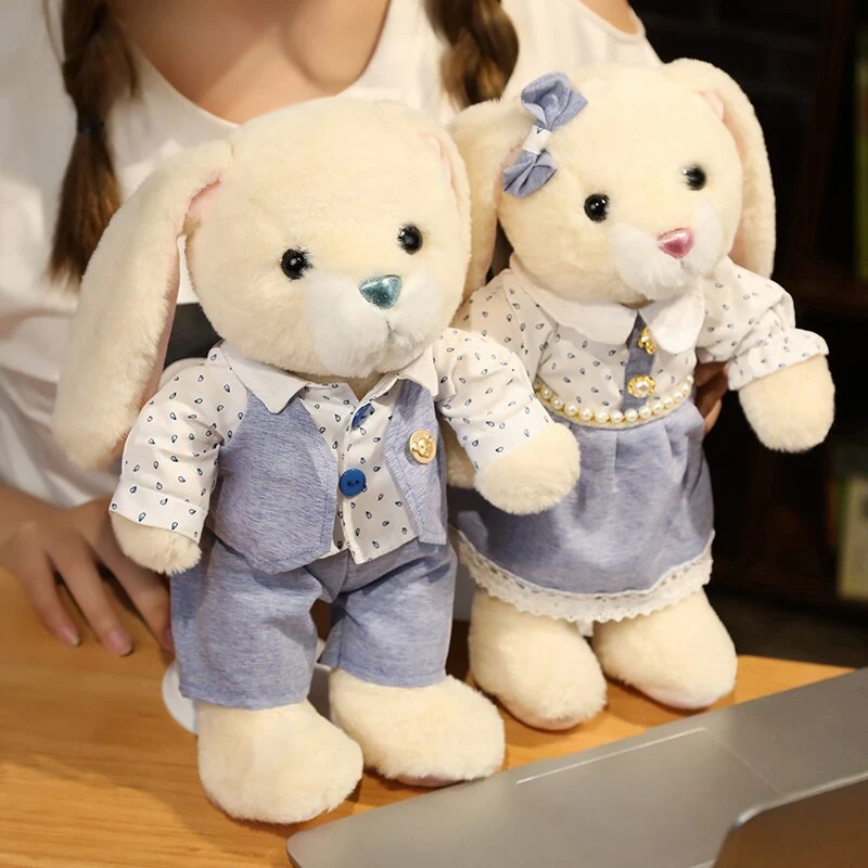 Süßes Teddybär oder Häschen Pärchen im 2er Kuschel Set (ca. 35cm)