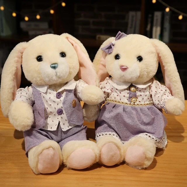 Süßes Teddybär oder Häschen Pärchen im 2er Kuschel Set (ca. 35cm)