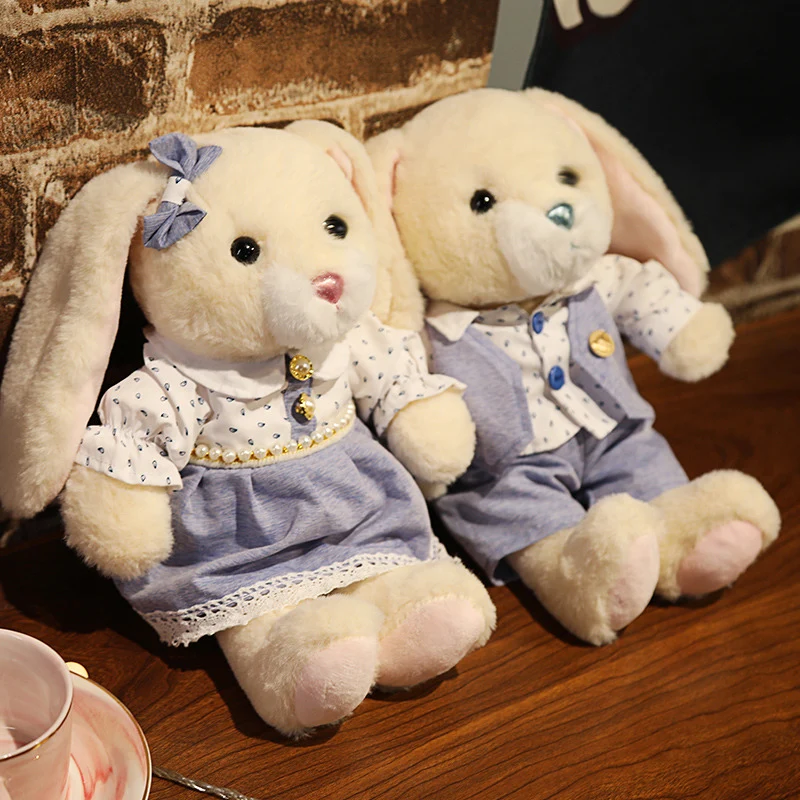 Süßes Teddybär oder Häschen Pärchen im 2er Kuschel Set (ca. 35cm)