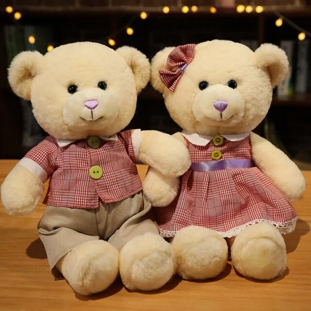 Süßes Teddybär oder Häschen Pärchen im 2er Kuschel Set (ca. 35cm)