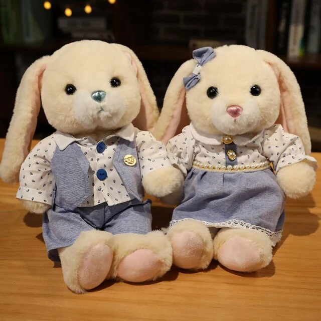 Süßes Teddybär oder Häschen Pärchen im 2er Kuschel Set (ca. 35cm)