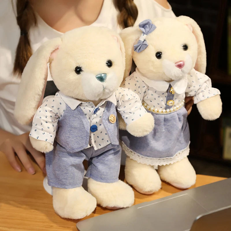 Süßes Teddybär oder Häschen Pärchen im 2er Kuschel Set (ca. 35cm)