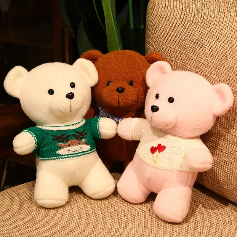 Flauschige Plüsch Teddys in 5 verschiedenen Motiven (25/35cm)