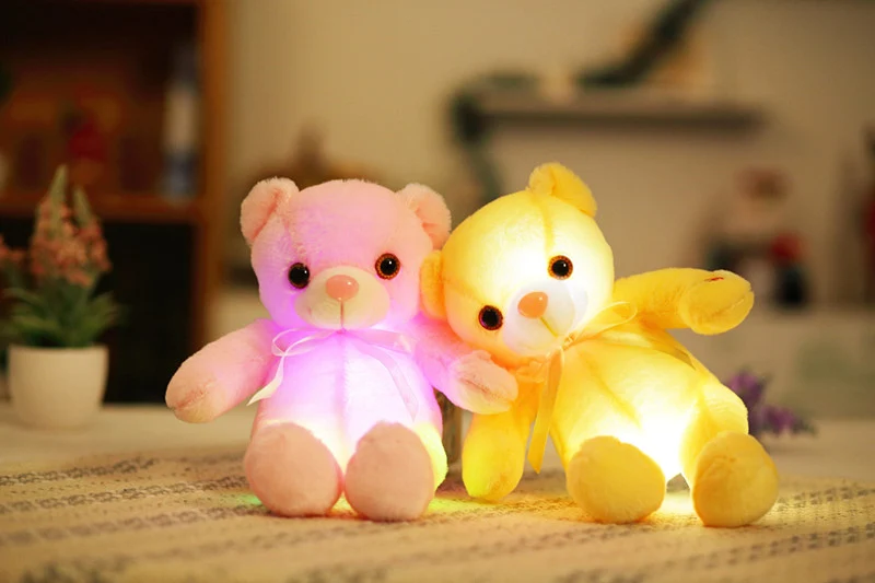 Leuchtender Teddy Bär Kuscheltier (ca. 32cm)