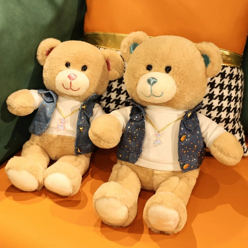 Niedliches Teddybär Kuscheltier mit Weste 32cm oder 40cm