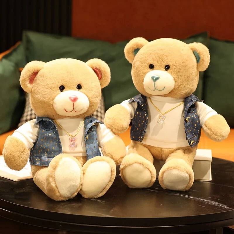 Niedliches Teddybär Kuscheltier mit Weste 32cm oder 40cm