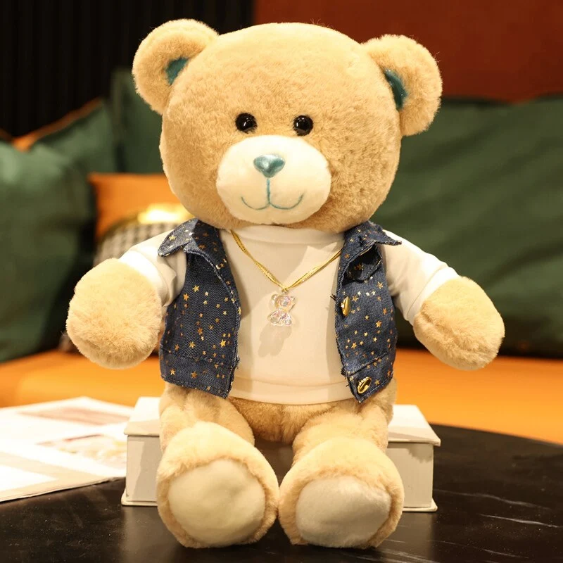 Niedliches Teddybär Kuscheltier mit Weste 32cm oder 40cm
