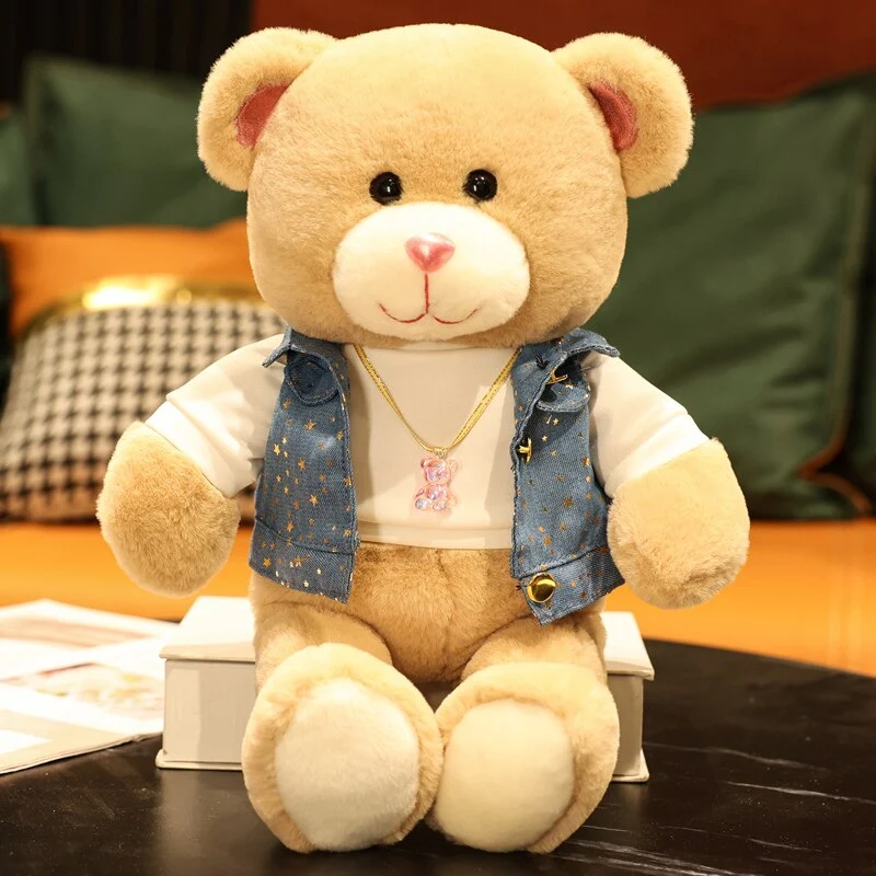 Niedliches Teddybär Kuscheltier mit Weste 32cm oder 40cm