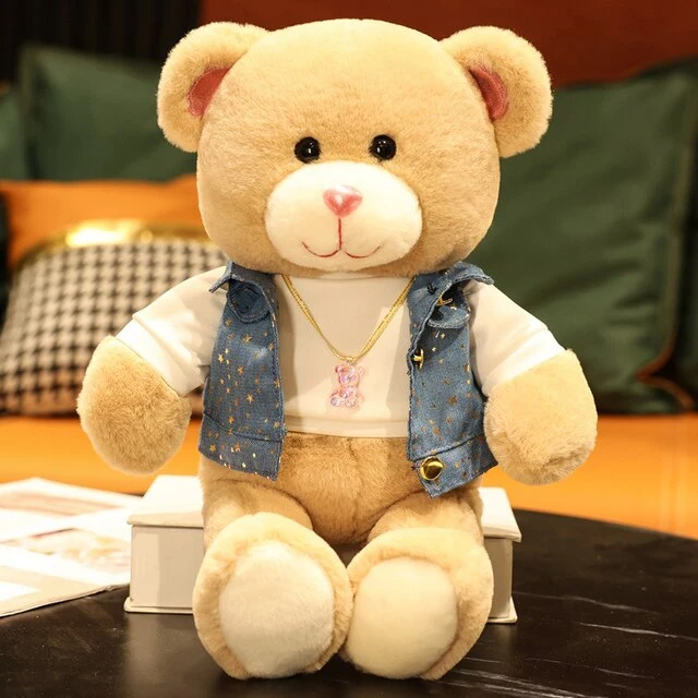 Niedliches Teddybär Kuscheltier mit Weste 32cm oder 40cm