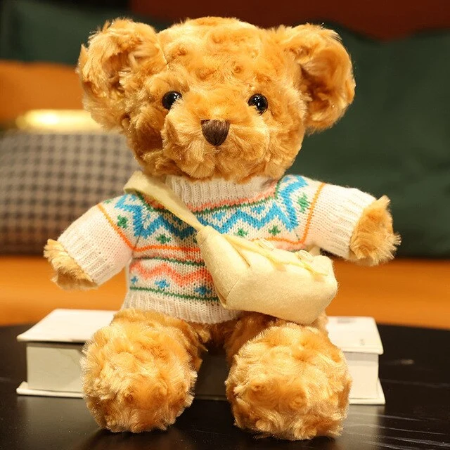 Teddybär Kuscheltier mit Pullover - verschiedene Motive (30cm oder 40cm)