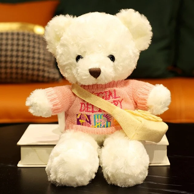 Teddybär Kuscheltier mit Pullover - verschiedene Motive (30cm oder 40cm)