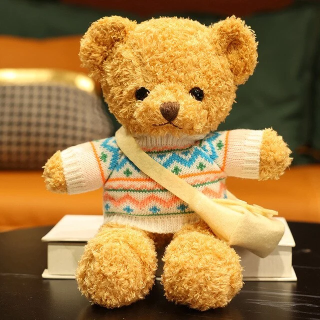 Teddybär Kuscheltier mit Pullover - verschiedene Motive (30cm oder 40cm)
