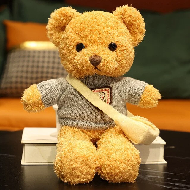 Teddybär Kuscheltier mit Pullover - verschiedene Motive (30cm oder 40cm)