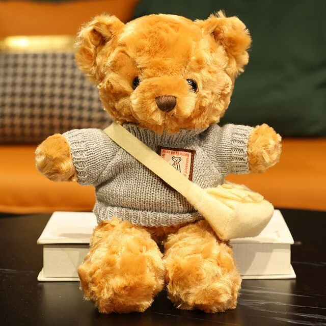 Teddybär Kuscheltier mit Pullover - verschiedene Motive (30cm oder 40cm)