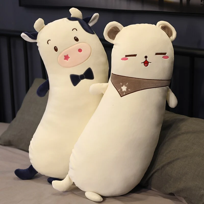 XXL Stofftier oder Kissen - Bär, Kuh, Kaninchen oder Einhorn (75cm oder 125cm)