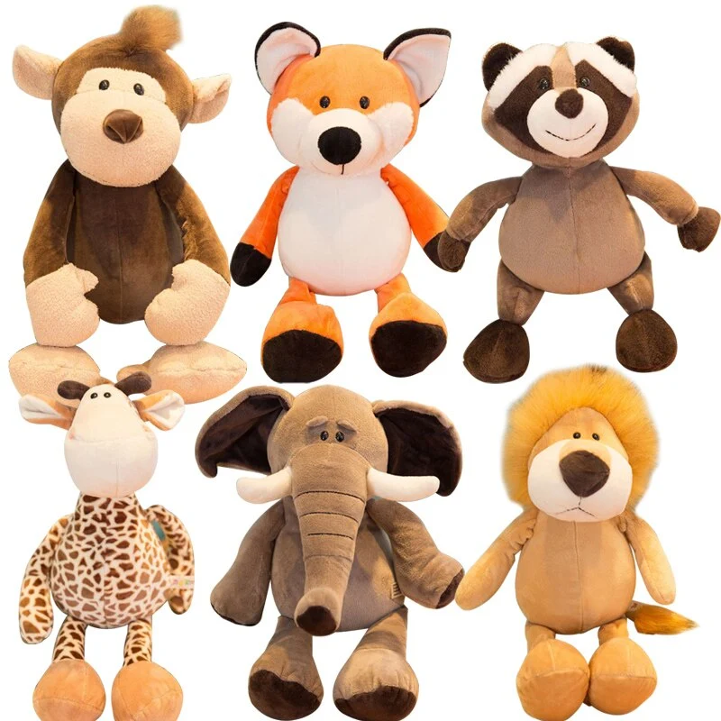 Niedliche Stofftiere (Affe, Fuchs, Waschbär, Giraffe, Elefant oder Löwe) ca. 25cm oder 35cm