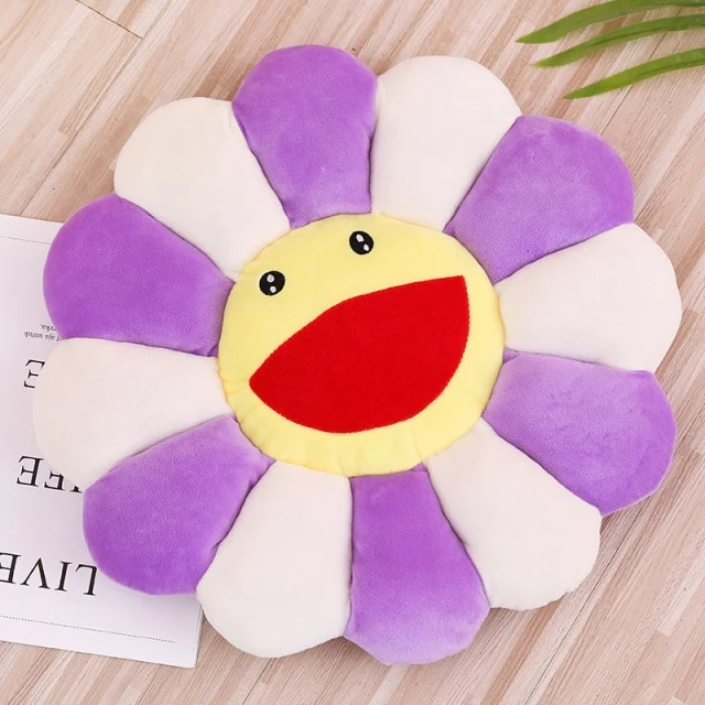 Niedliche Lächelnde Regenbogen Blumen Kissen - viele Motive und Größen