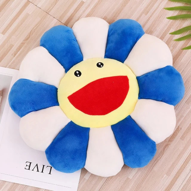 Niedliche Lächelnde Regenbogen Blumen Kissen - viele Motive und Größen