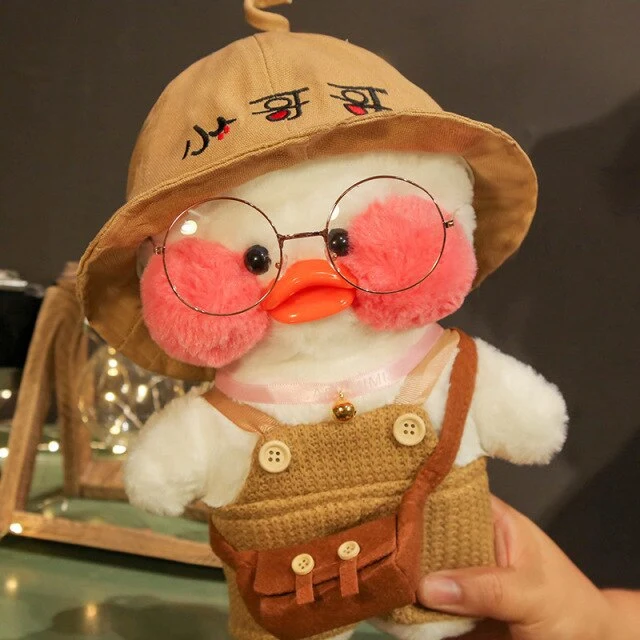 Niedliche Ente Stofftier mit Brille und Accesoires
