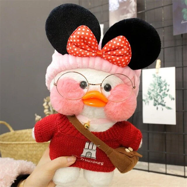 Niedliche Ente Stofftier mit Brille und Accesoires