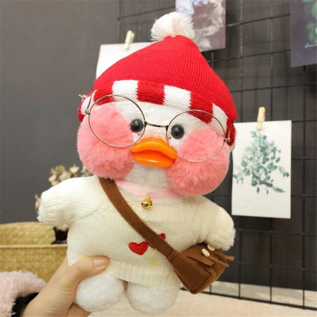 Niedliche Ente Stofftier mit Brille und Accesoires