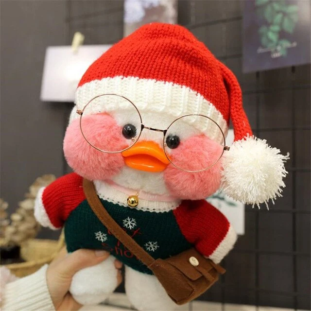 Niedliche Ente Stofftier mit Brille und Accesoires