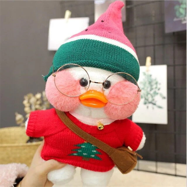 Niedliche Ente Stofftier mit Brille und Accesoires