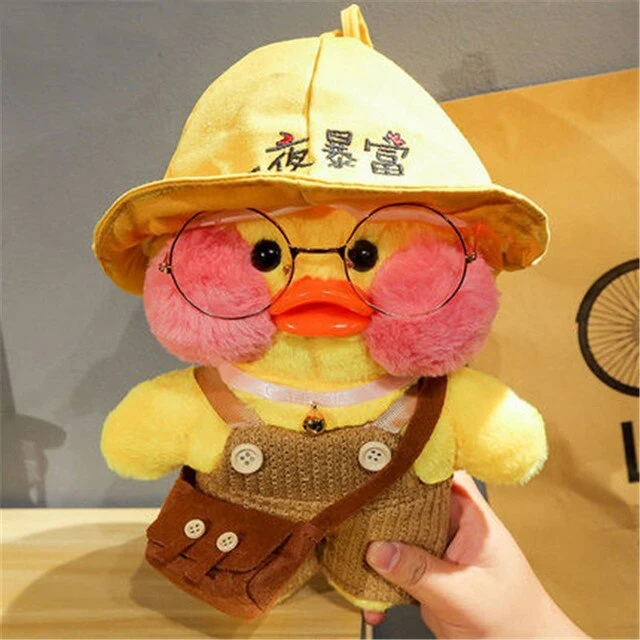 Niedliche Ente Stofftier mit Brille und Accesoires