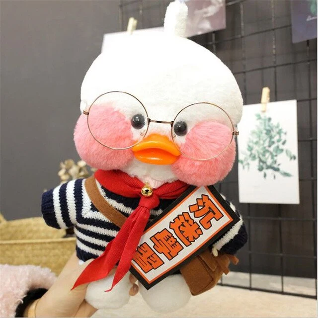 Niedliche Ente Stofftier mit Brille und Accesoires