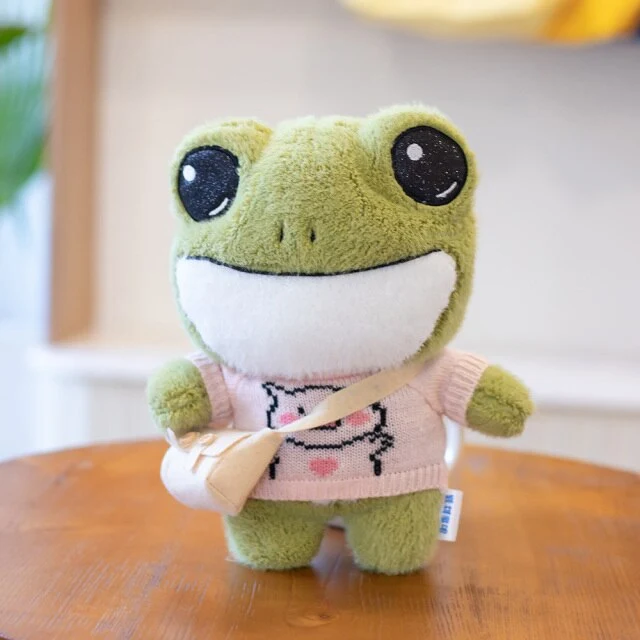 Niedlicher Frosch als Stofftier in verschiedenen Motiven (ca 25cm)