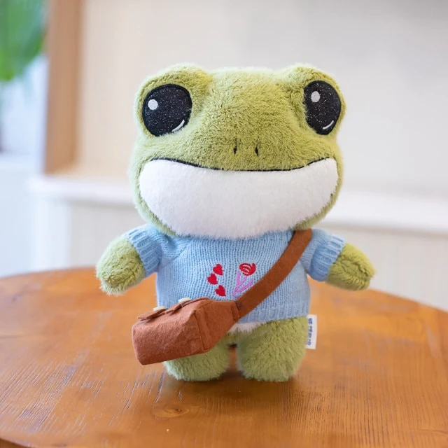 Niedlicher Frosch als Stofftier in verschiedenen Motiven (ca 25cm)