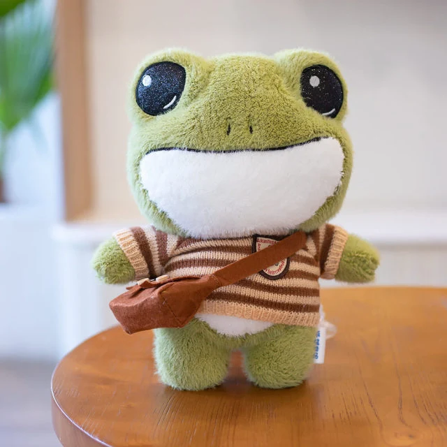 Niedlicher Frosch als Stofftier in verschiedenen Motiven (ca 25cm)