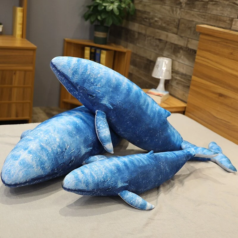 Blauer Wal Stofftier (55/70cm)