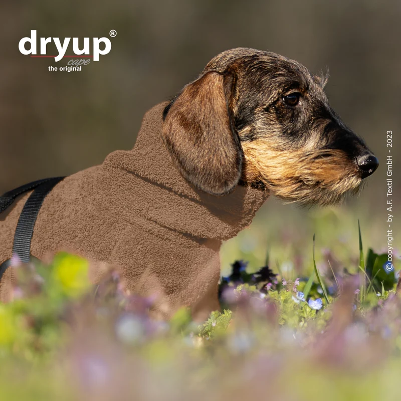 Dryup Cape Hundebademantel Dackel Coffee