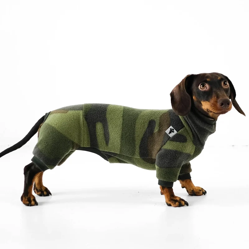 Fleece Overall für Dackel Camouflage
